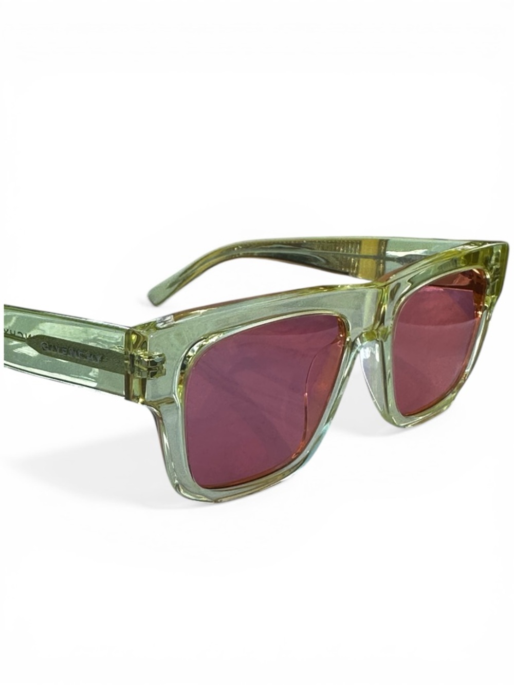 Givenchy GV400020 Translucent Green Sunglasses Pink Lens w/ COA